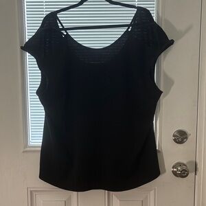 SHEIN Black Boxy Cap Sleeve Blouse